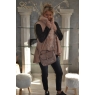 GILET EN LAINAGE ET FAUSSE FOURRURE : BOIS DE ROSE