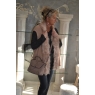 GILET EN LAINAGE ET FAUSSE FOURRURE : BOIS DE ROSE