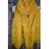 ECHARPE DENTELLE JAUNE/MOUTARDE