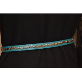 CEINTURE BLEUE / TURQUOISE À CLOUS