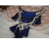 COLLIER "TETE DE BUFFLE" BLEU