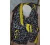 ECHARPE LEOPARD GRISE/JAUNE