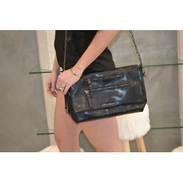 SAC POCHETTE LULU CASTAGNETTE NOIR VERNI