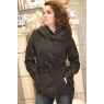 MANTEAU CAPUCHE A DOUBLE BOUTONNAGE NOIR