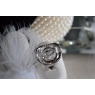 BAGUE FANTAISIE GROS MODELE ARGENTEE/STRASS