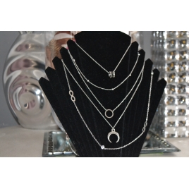 COLLIER  TRIO EN ACIER INOXIDABLE ARGENTE