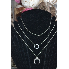 COLLIER  TRIO EN ACIER INOXIDABLE ARGENTE