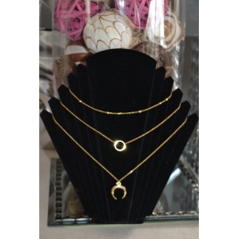 COLLIER TRIO EN ACIER INOXIDABLE OR