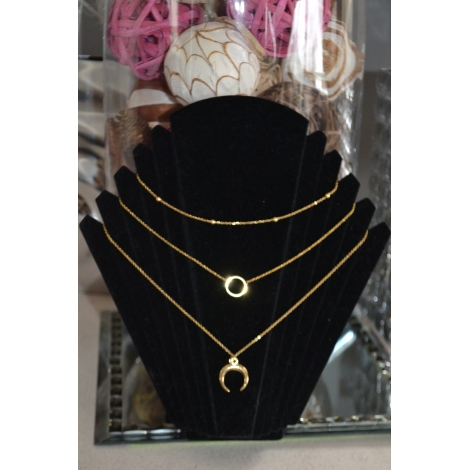 COLLIER TRIO EN ACIER INOXIDABLE OR