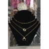 COLLIER TRIO EN ACIER INOXIDABLE OR