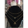 COLLIER TRIO EN ACIER INOXIDABLE OR