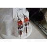 BOUCLES D'OREILLES "LOLITA" ORANGE/VIOLETE PIERRES SWAROVSKI