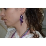 BOUCLES D'OREILLES "LOLITA"  PLUME/ VIOLET