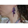 BOUCLES D'OREILLES "LOLITA"  PLUME/ VIOLET