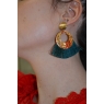 BOUCLES D'OREILLES "LOLITA" OR /VERT GUGGI