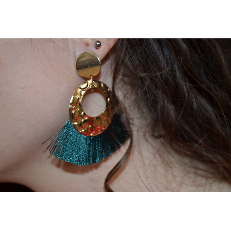 BOUCLES D'OREILLES "LOLITA" OR /VERT GUGGI