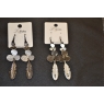 BOUCLES D'OREILLES  "LOLITA" ARGENT/FLEUR/FEULLE