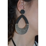 BOUCLES D4OREILLES "LOLITA" EN BOIS NOIRE/ARGENT