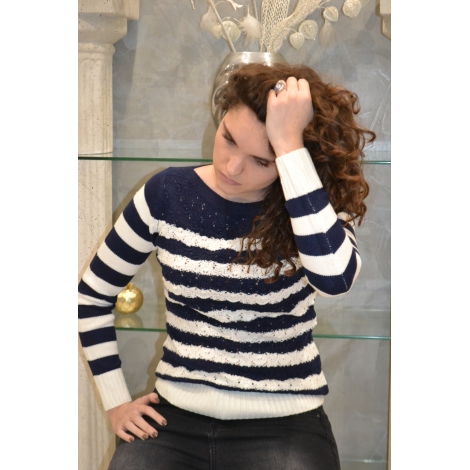 PULL LAINAGE MARIN FAÇON CROCHET