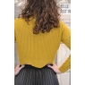 PULL CROP TOP  EN LAINAGE COL ROULÉ MOUTARDE