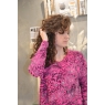 PULL IMPRESSION FELIN COL V DENTELLE FUCHSIA