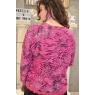 PULL IMPRESSION FELIN COL V DENTELLE FUCHSIA