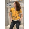 BLOUSE FLEURIE MOUTARDE