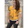 BLOUSE FLEURIE MOUTARDE