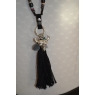 COLLIER SAUTOIR LONG NOIR TETE DE BUFFLE